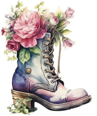 Scarpone con fiori
