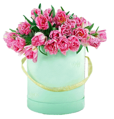Secchio color verde acqua con mazzo di rose