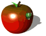 mela rossa con bruco
