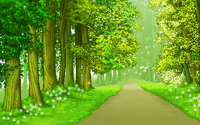 Paesaggio animato bosco