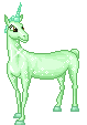 cavallo unicorno verde