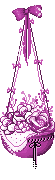 cesto pendente viola
