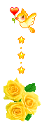 fiori gialli e uccellino