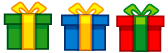 tre pacchi regalo