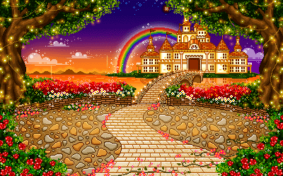 castello con arcobaleno