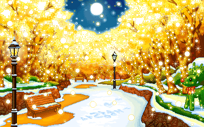 paesaggio lampioni con neve