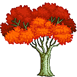 albero con foglie rosse